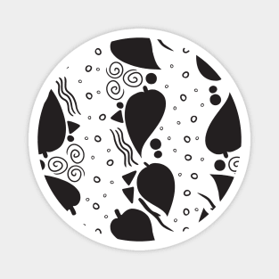 Leaf Doodle Seamless Surface Pattern Design Magnet